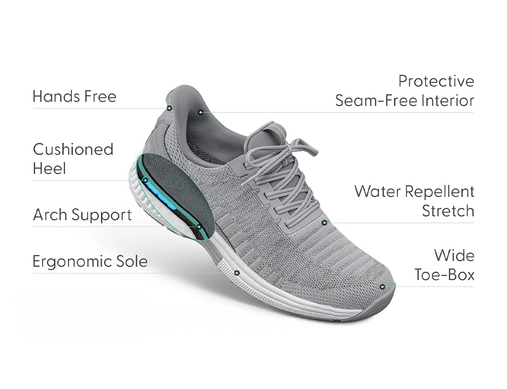 Kita Hands-Free Grey Womens Stretch Trainers