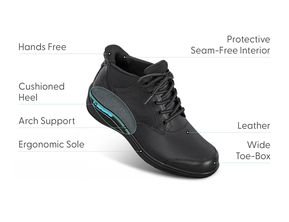 Rosel Hands-Free Black Womens Leather Boots