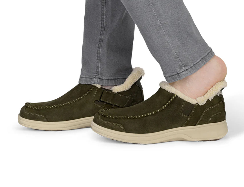 Vito Hands-Free Olive Mens Suede House Shoes