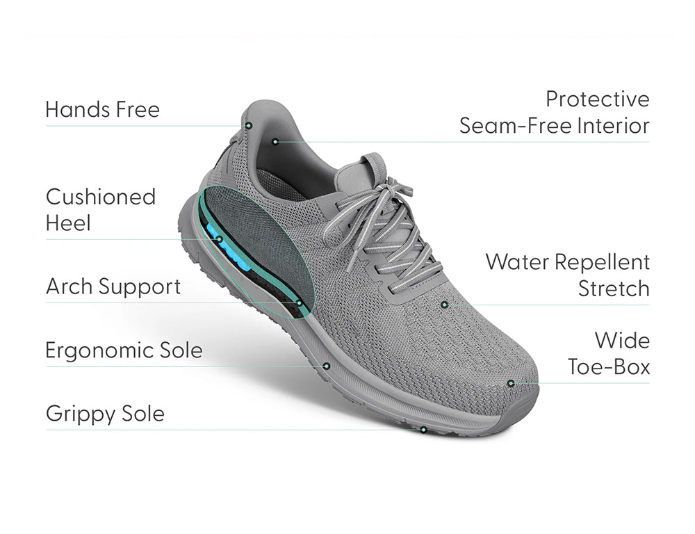 Tilos Hands-Free Grey Grey Mens Stretch Trainers