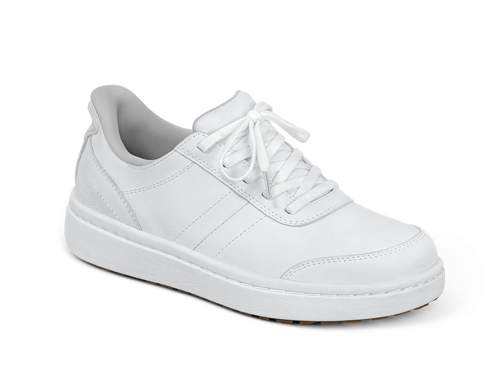 Wander Hands-Free White Womens Leather Trainers