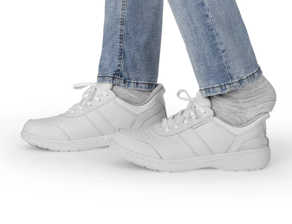 Pierre Hands-Free White Mens Leather Shoes
