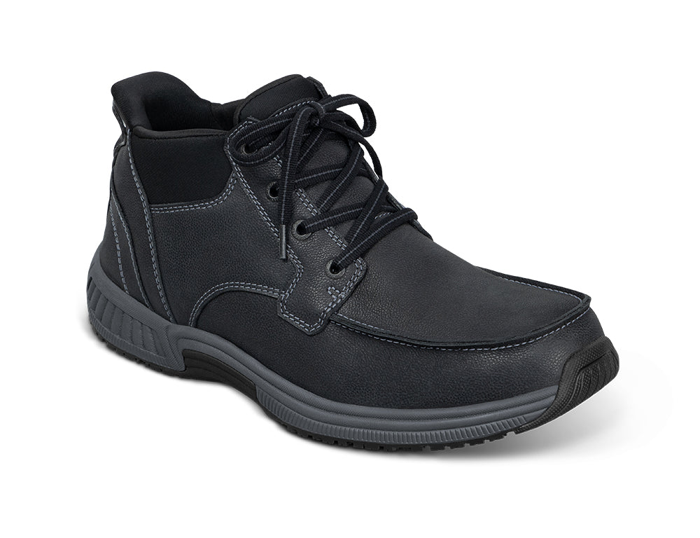 Verno Hands-Free Black Mens Leather Boots