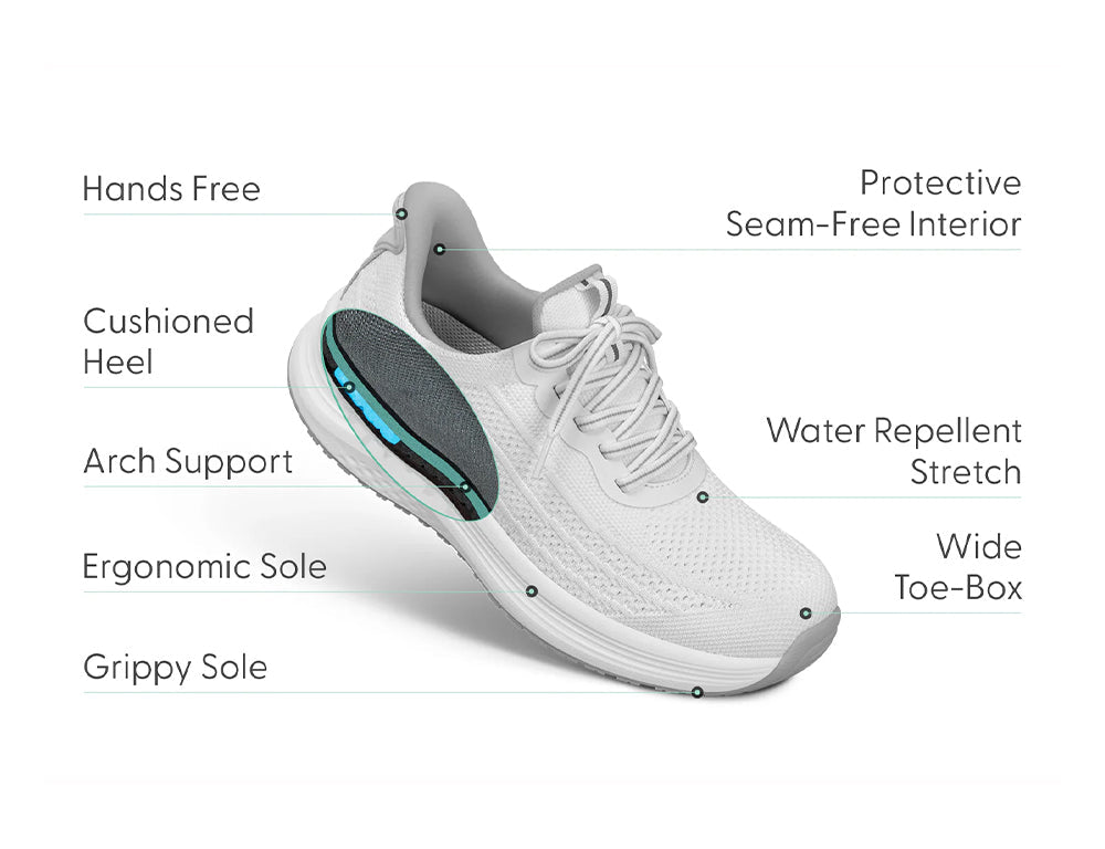 Womens Hands-Free Nira White Trainers