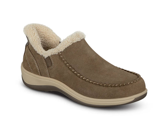 Lorin Hands-Free Light Brown Womens Suede House Shoes