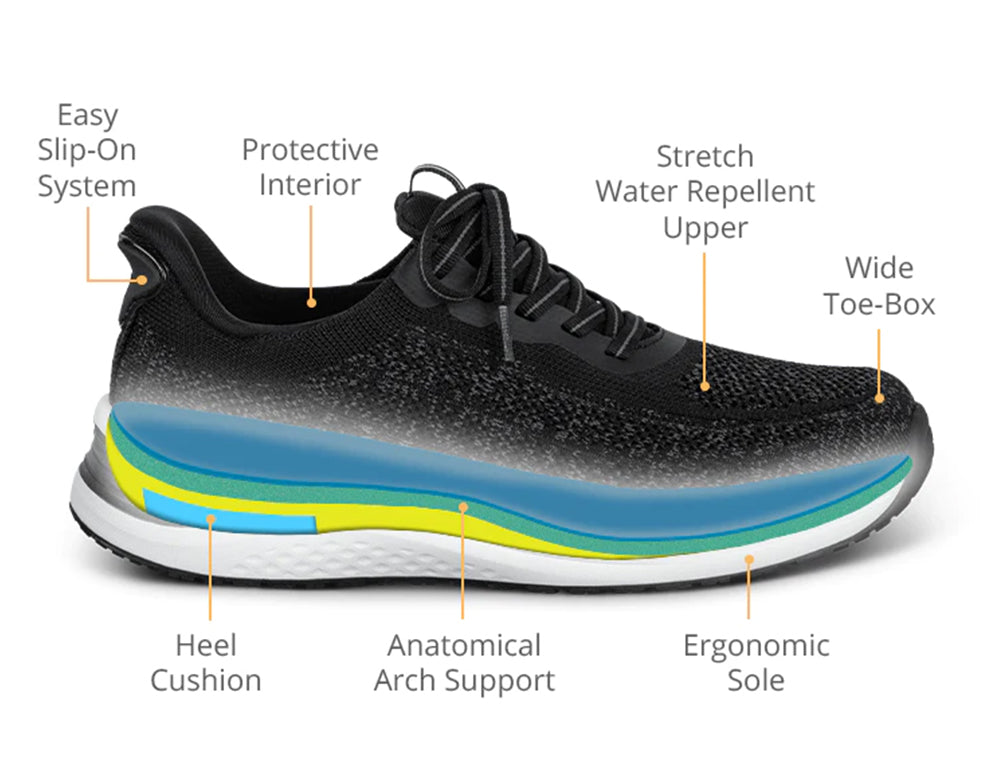 Nira Hands-Free Black Womens Stretch Trainers