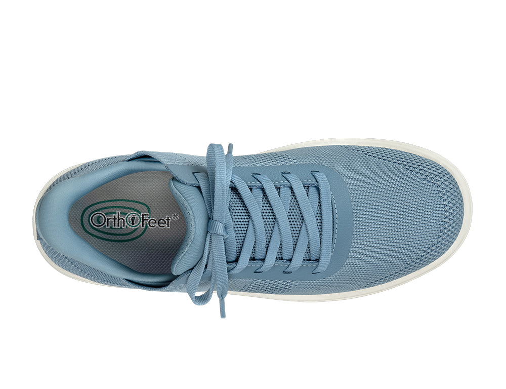 Womens Hands-Free Wander Blue Knit Trainers
