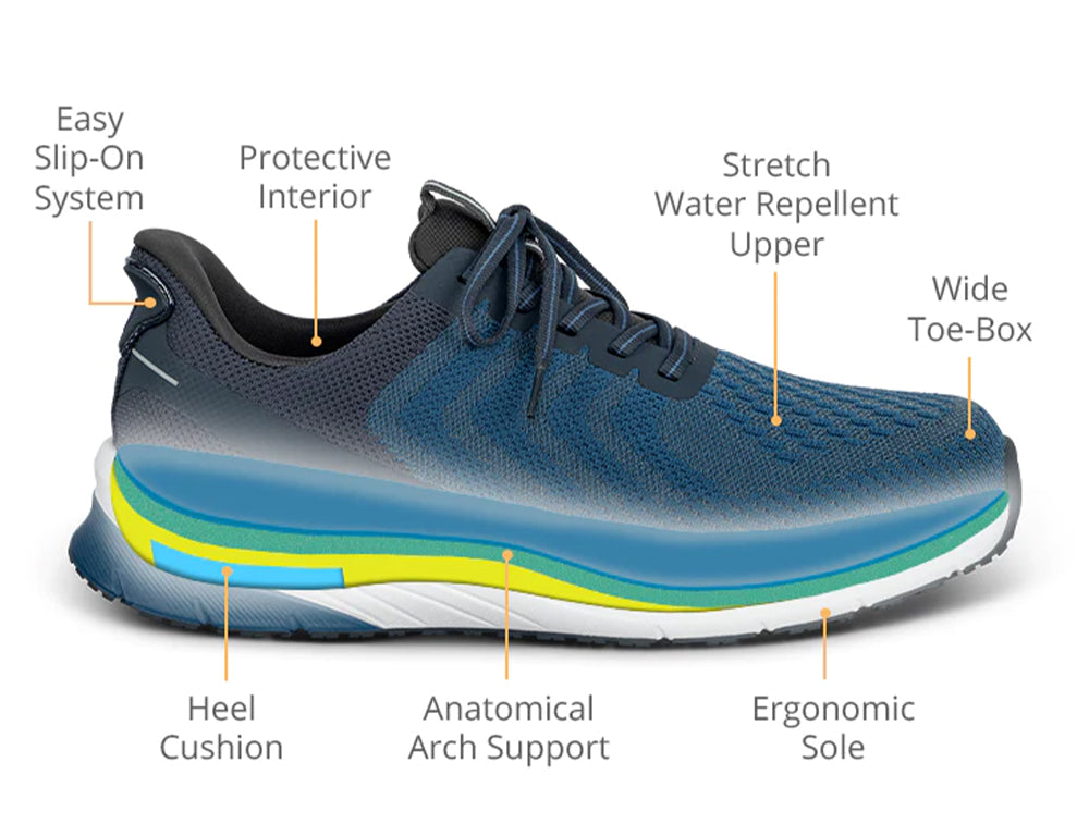 Tilos Hands-Free Blue Mens Stretch Trainers