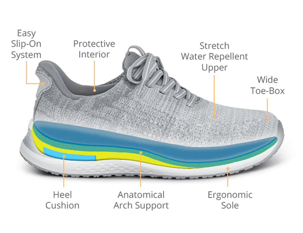 Nira Hands-Free Light Grey Womens Stretch Trainers