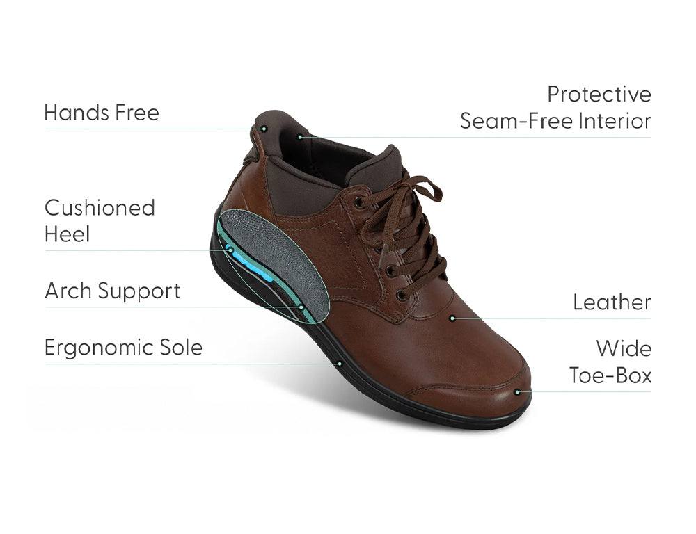 Rosel Hands-Free Brown Womens Leather Boots