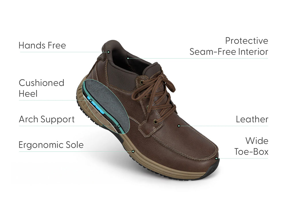 Verno Hands-Free Brown Mens Leather Boots