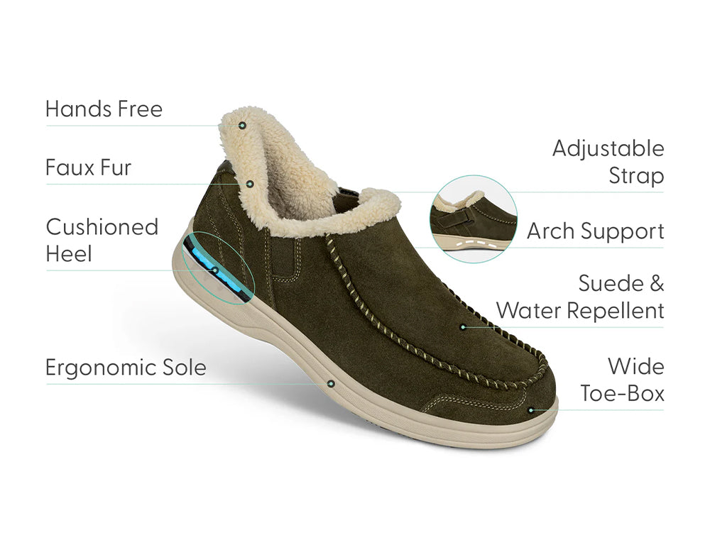 Vito Hands-Free Olive Mens Suede House Shoes