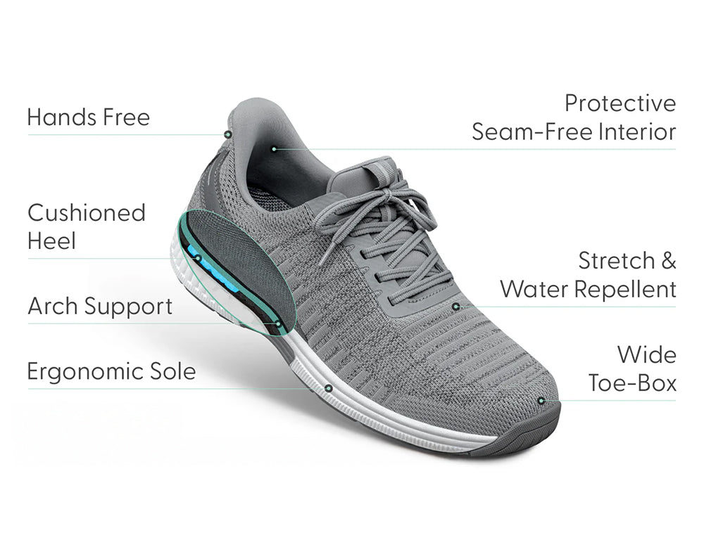 Yari Hands-Free Grey Mens Stretch Trainers