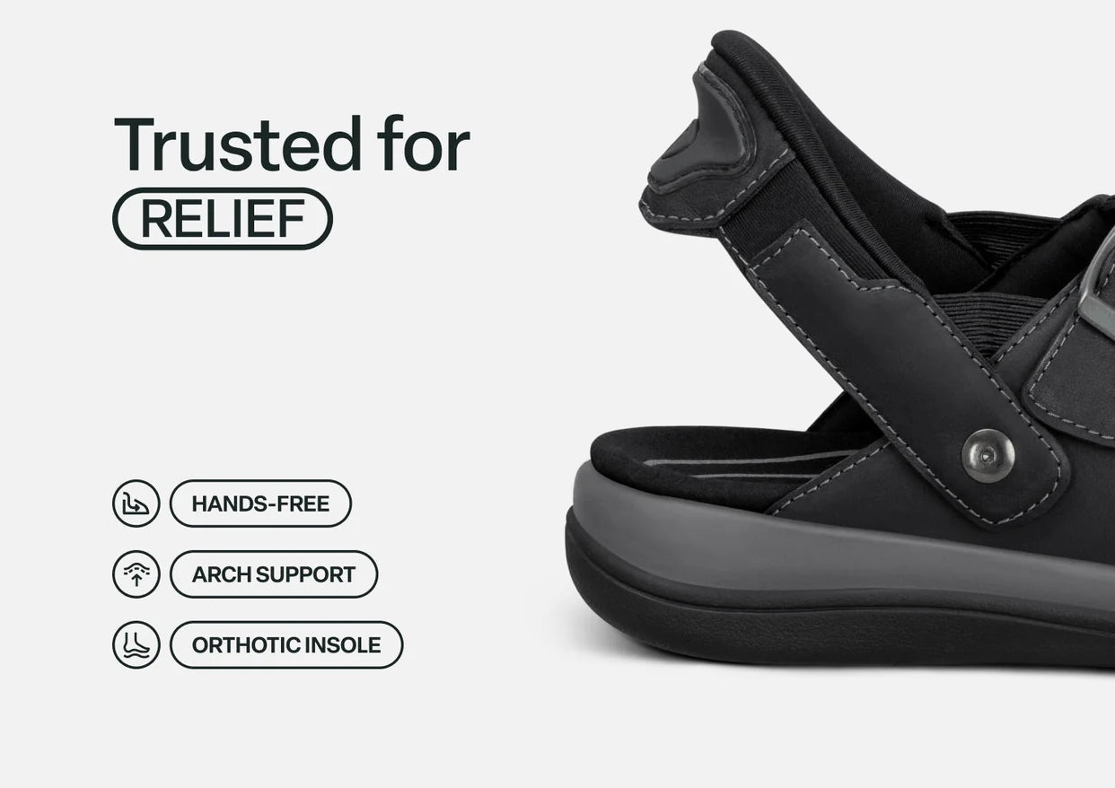 Minerva Hands-Free Black Womens Sandals