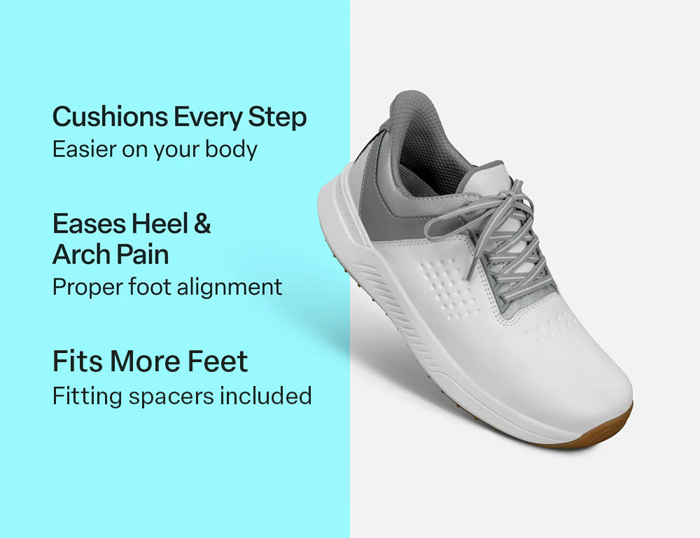 Birdie Hands-Free White Mens Golf Shoes