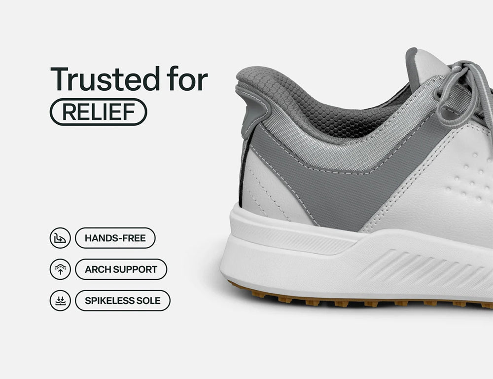Birdie Hands-Free White Mens Golf Shoes