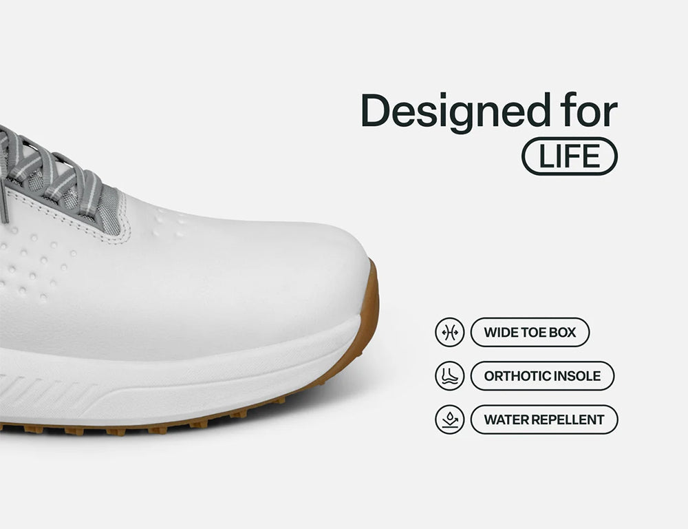 Birdie Hands-Free White Mens Golf Shoes