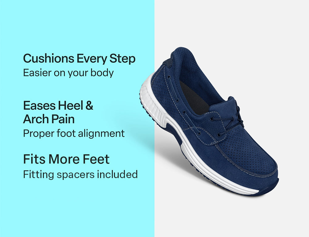 Captain Hands-Free Navy Womens Boat Shoes
