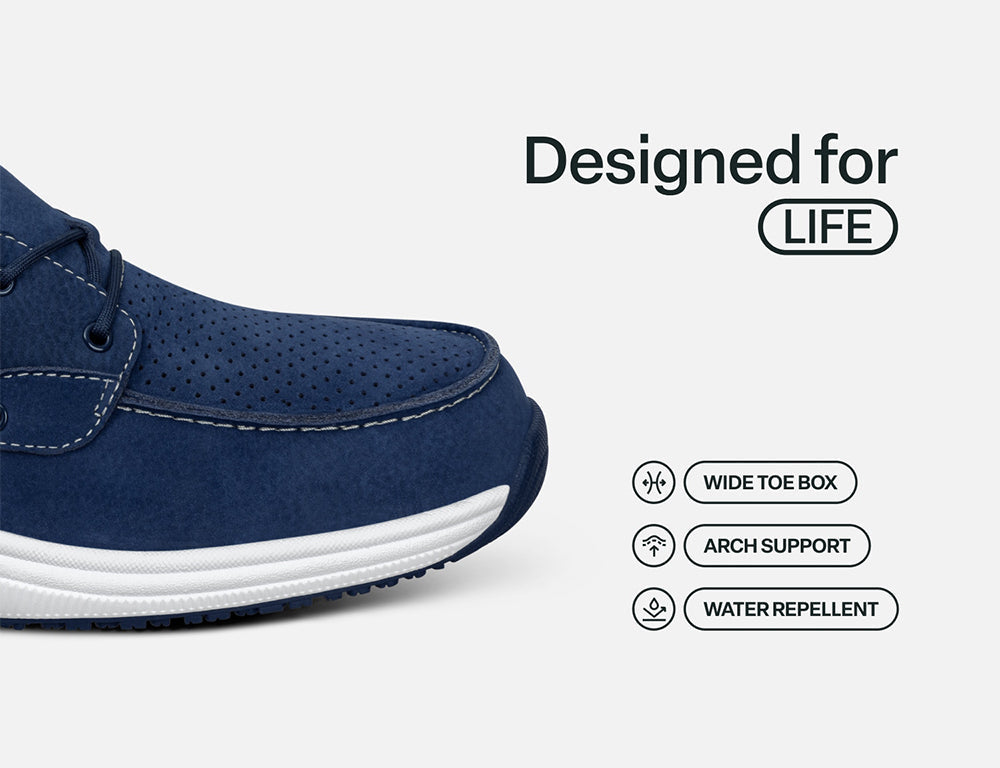 Captain Hands-Free Navy Womens Boat Shoes