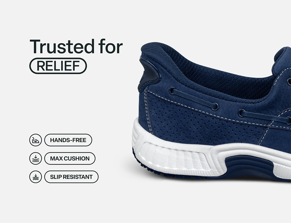 Captain Hands-Free Navy Womens Boat Shoes