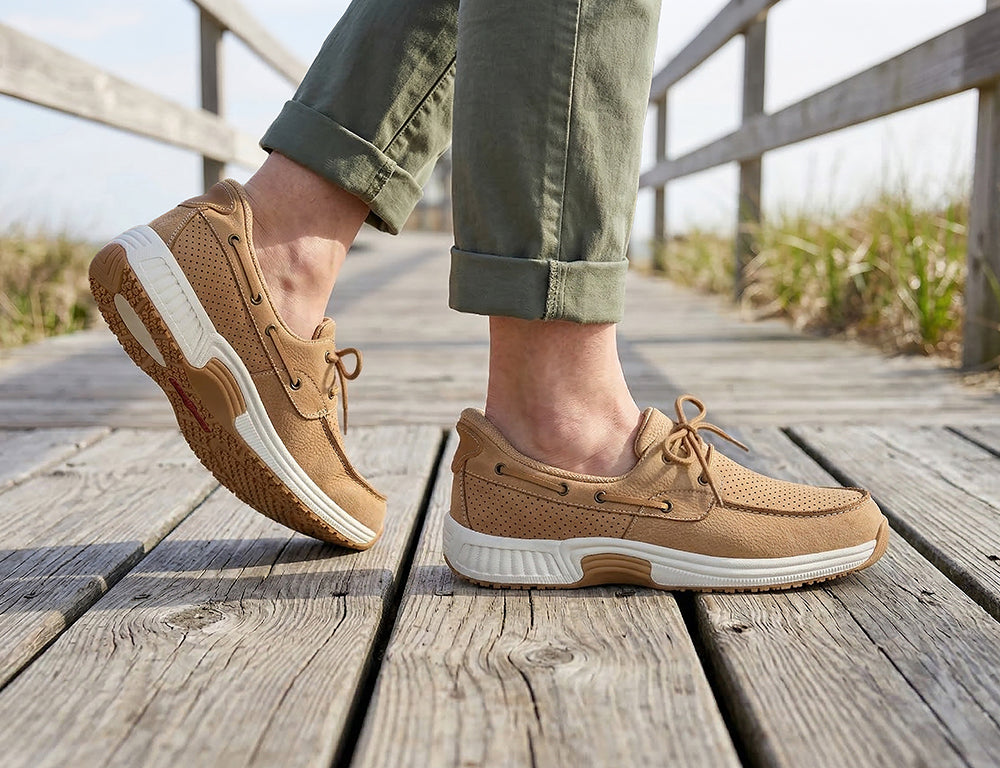 Captain Hands-Free Caramel Womens Boat Shoes