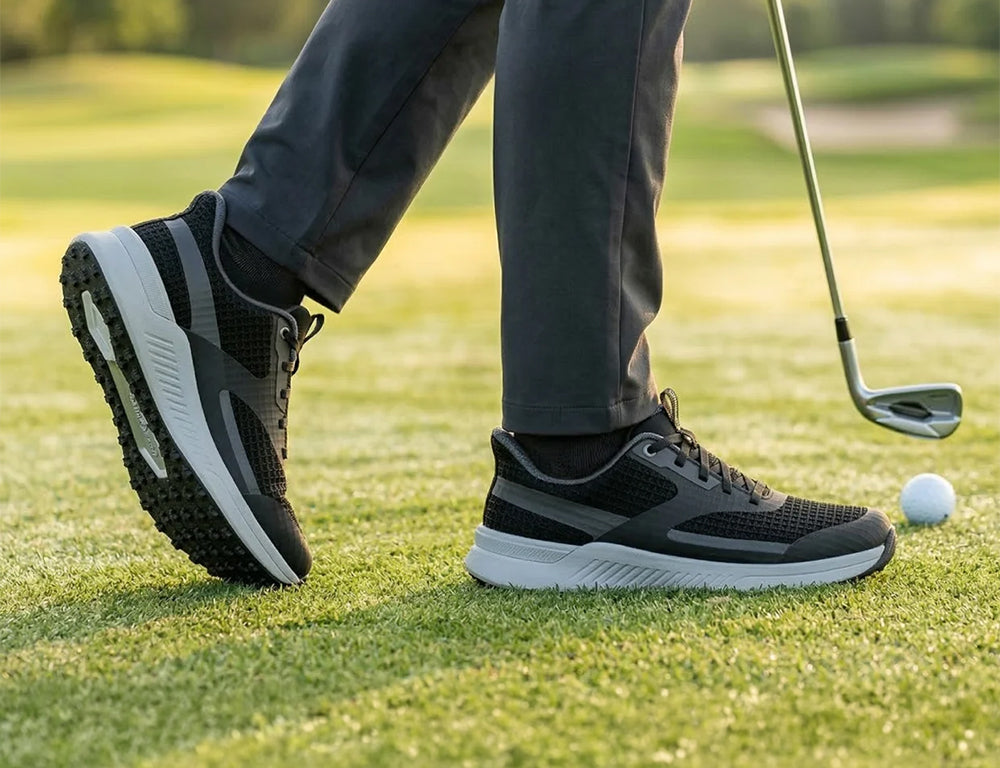 Fairway Hands-Free Black Grey Mens Golf Shoes