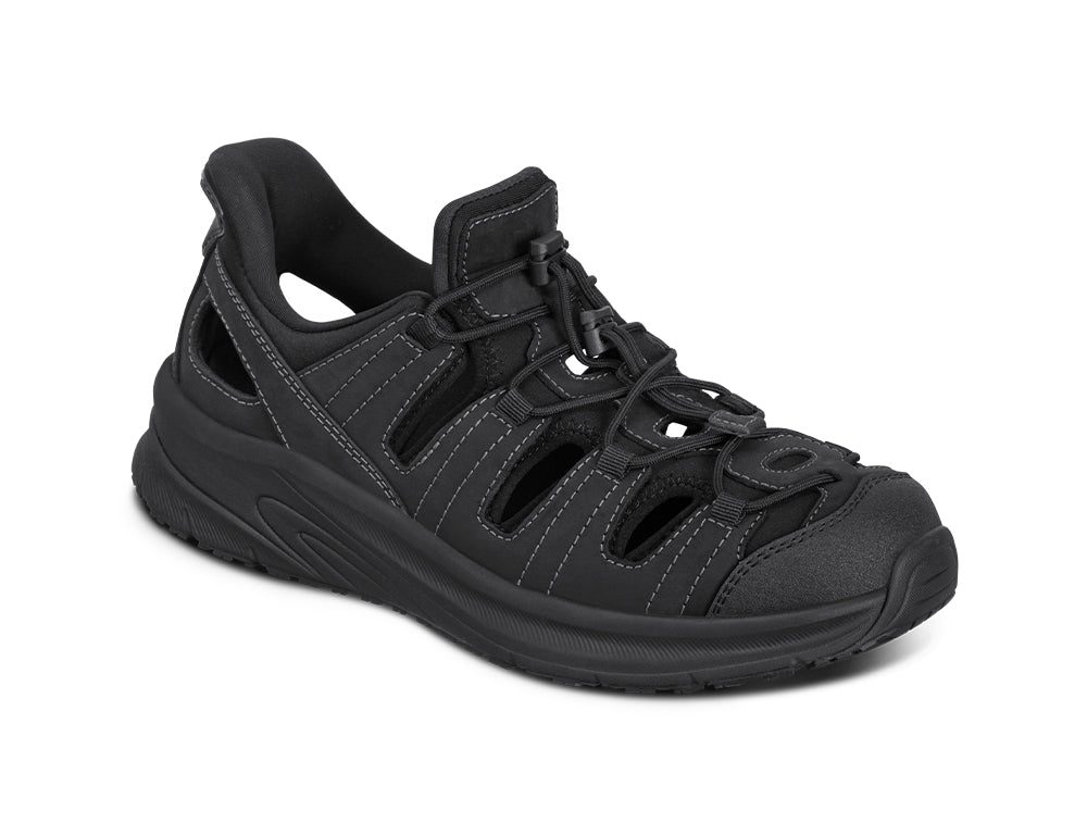 Saturn Hands-Free Black Hiking Sandals
