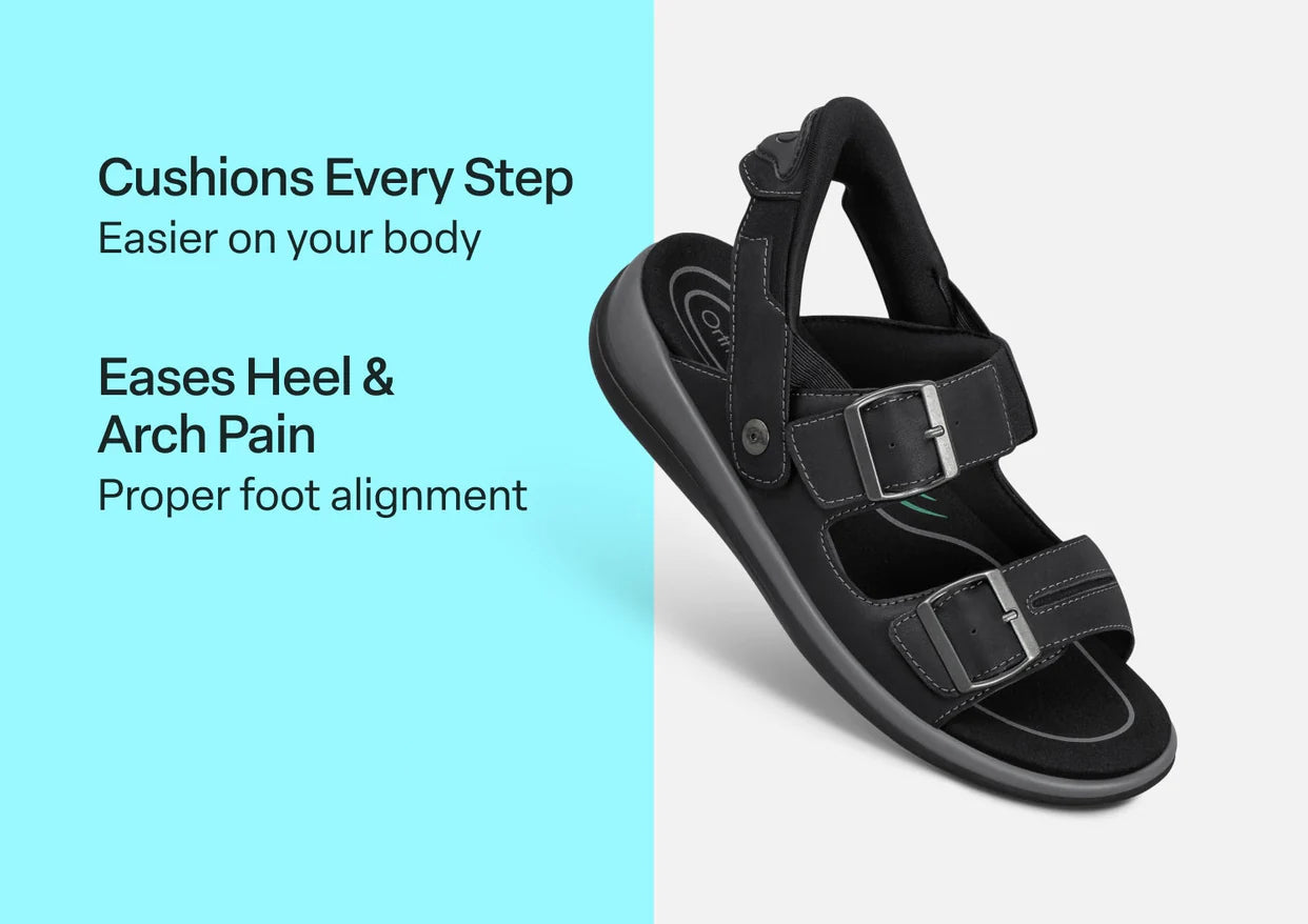 Minerva Hands-Free Black Womens Sandals