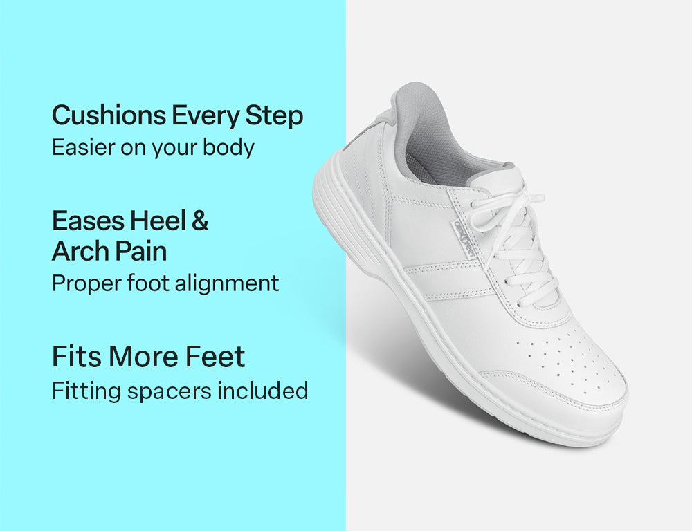 Pierre Hands-Free White Mens Leather Shoes