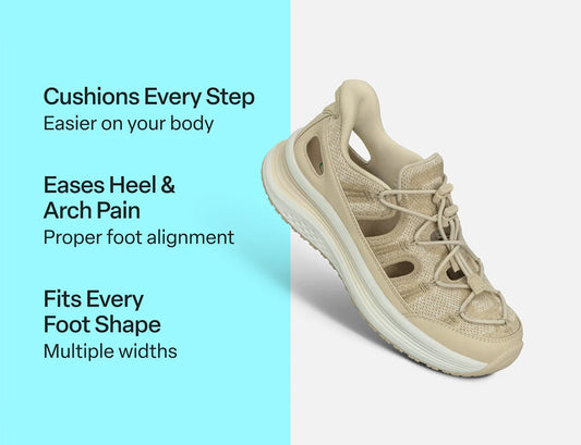 Womens Hands-Free Venus Beige Hiking Sandals