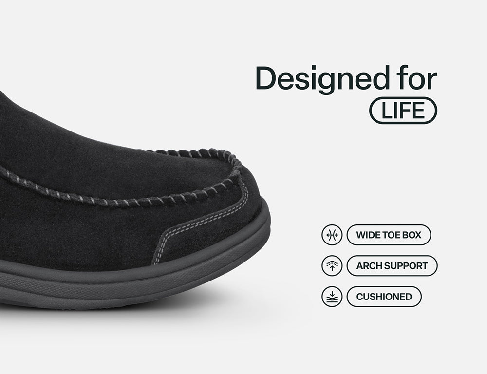 Vito Hands-Free Black Mens House Shoes
