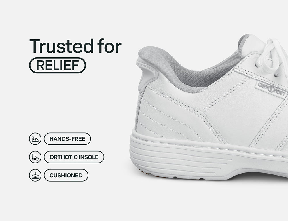 Pierre Hands-Free White Mens Leather Shoes