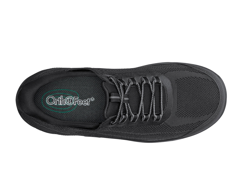 Orthofeet Mens Hands-Free Onyx Black Safety Toe Work Shoes ShoeMed