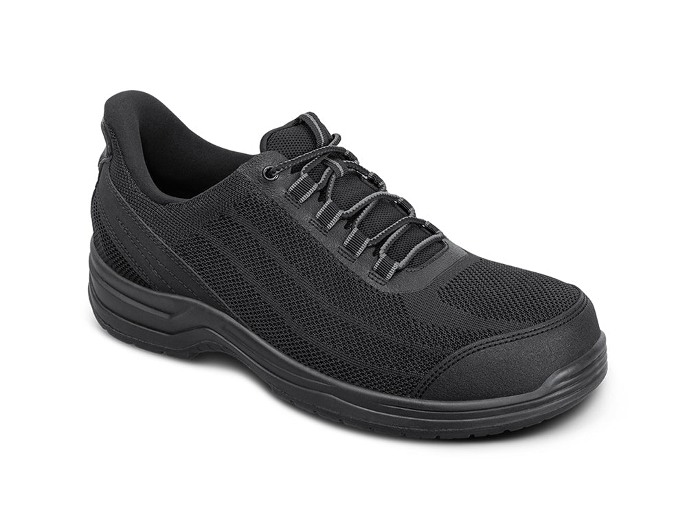 Orthofeet Mens Hands-Free Onyx Black Safety Toe Work Shoes ShoeMed