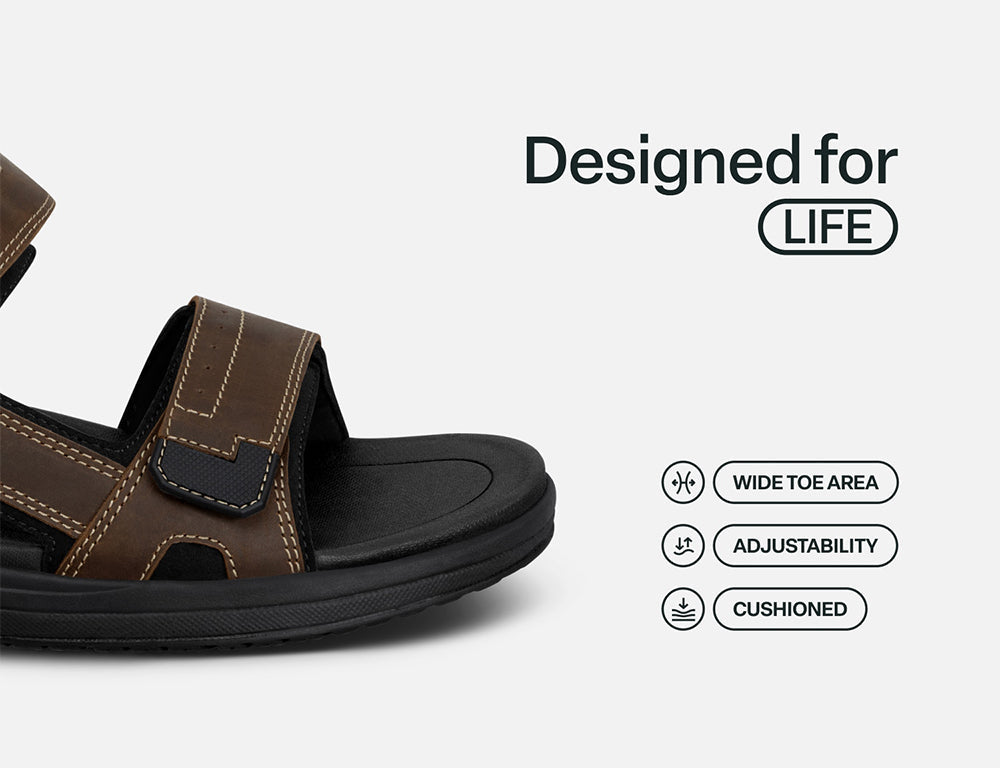 Mercury Hands-Free Brown Mens Sandals