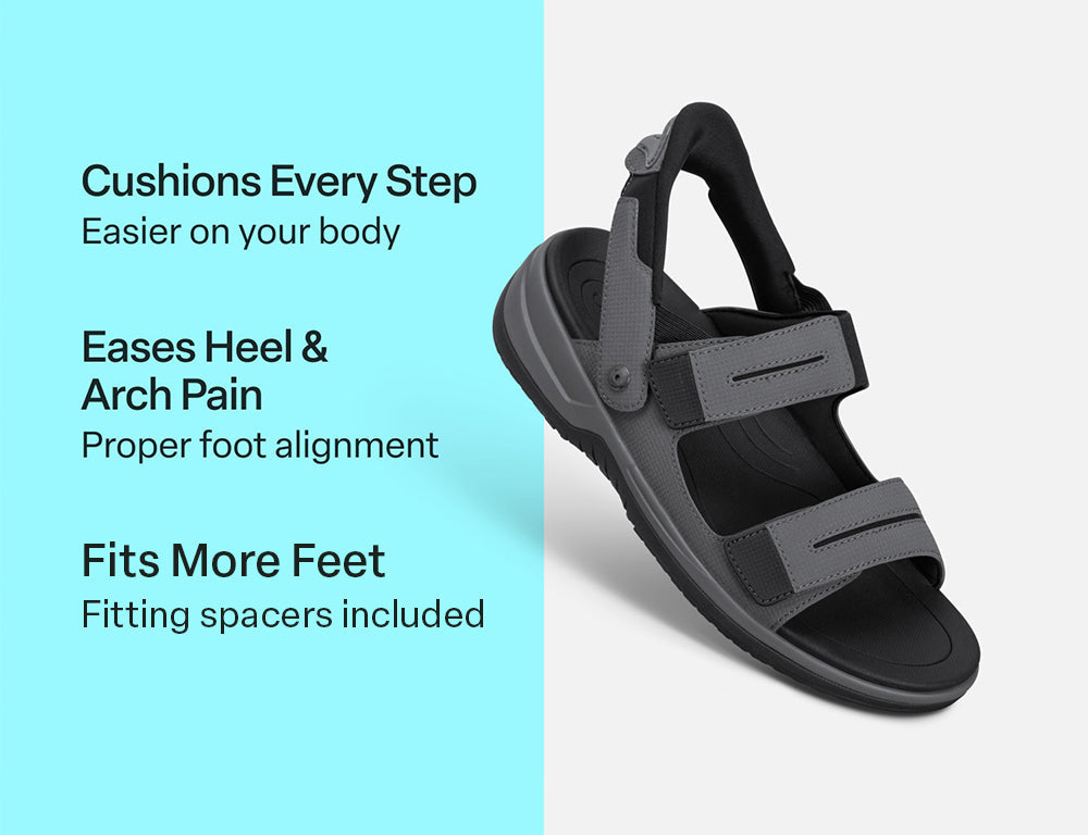 Neptune Hands-Free Grey Mens Sandals