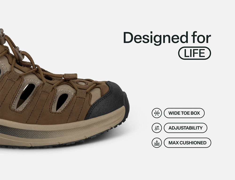 Saturn Hands-Free Brown Mens Hiking Sandals