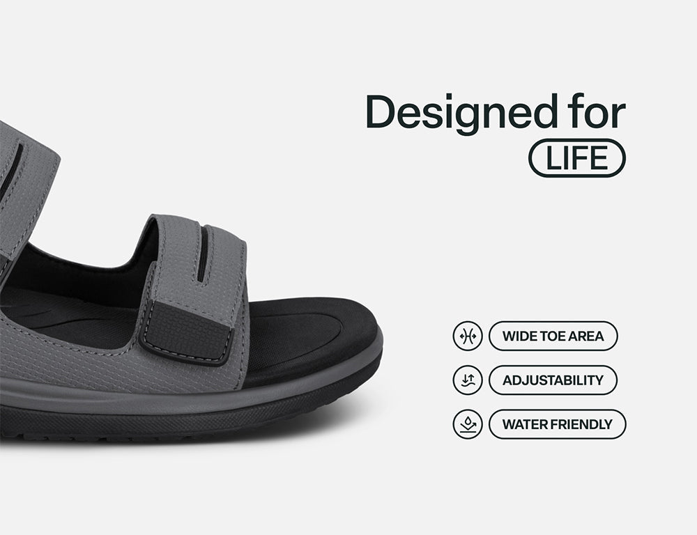 Neptune Hands-Free Grey Mens Sandals