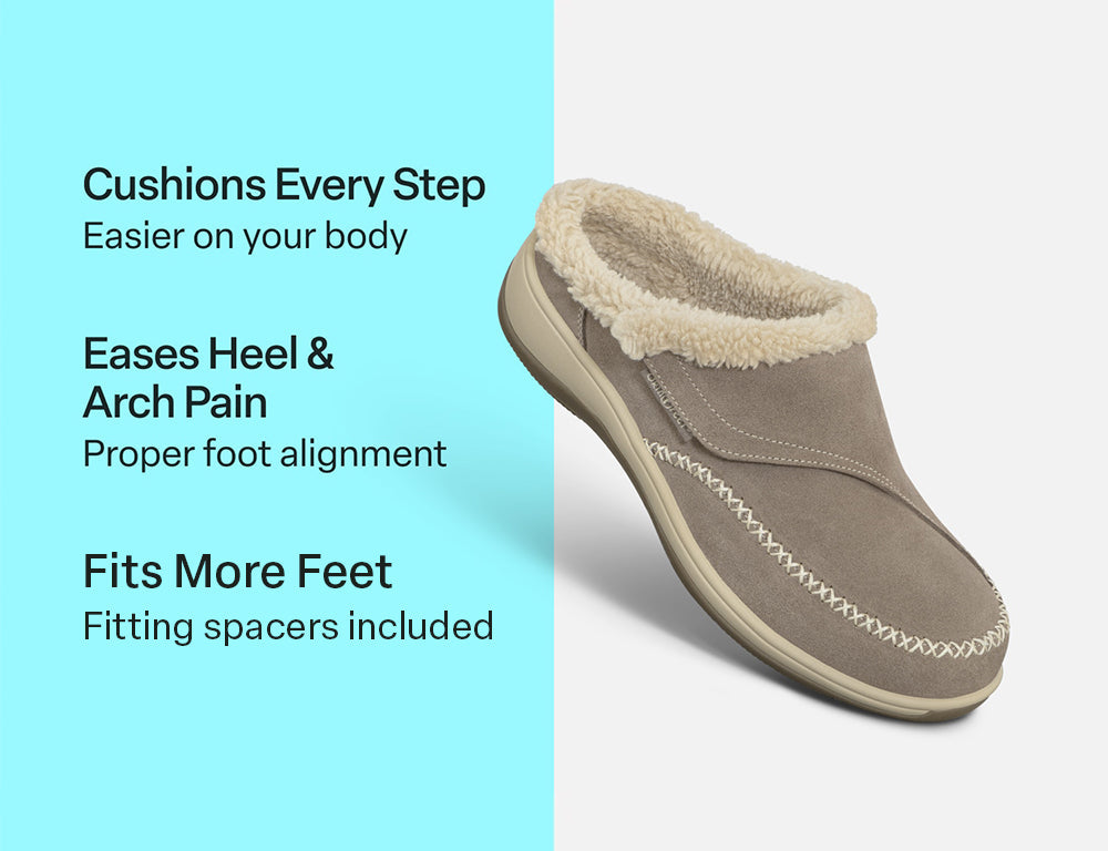 Charlotte Hands-Free Taupe Womens House Shoes