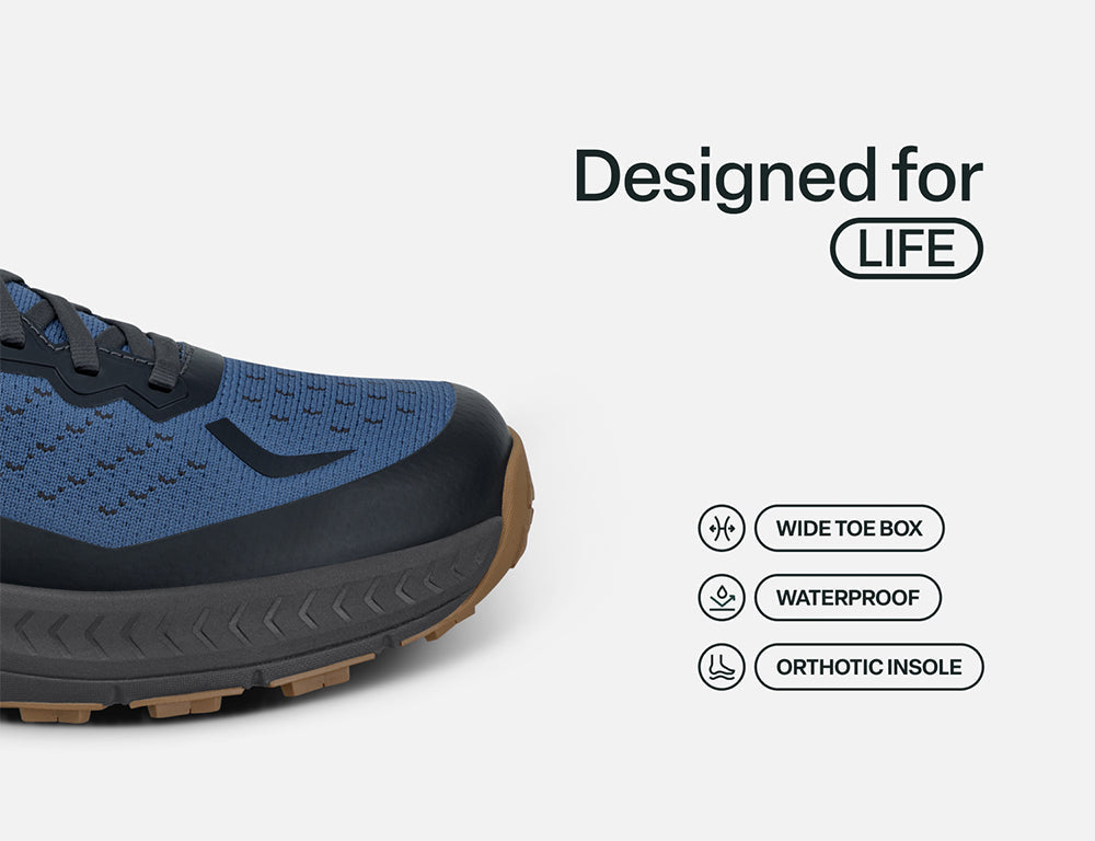 Expedition Waterproof Low Hands-Free Grey Blue Hiking Shoes
