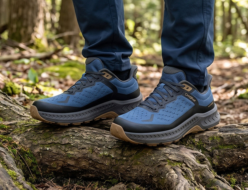 Expedition Waterproof Low Hands-Free Grey Blue Hiking Shoes