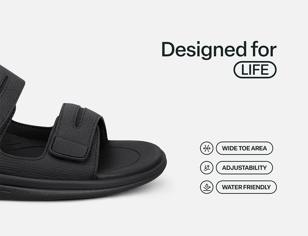 Calypso Hands-Free Black Womens Sandals