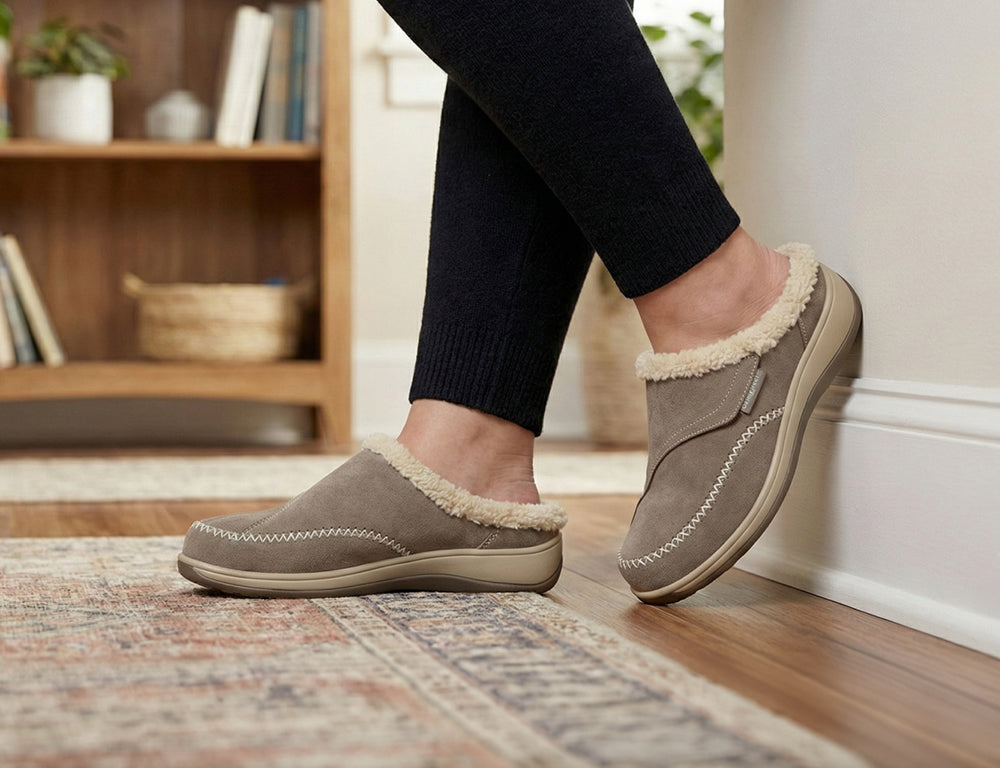Charlotte Hands-Free Taupe Womens House Shoes