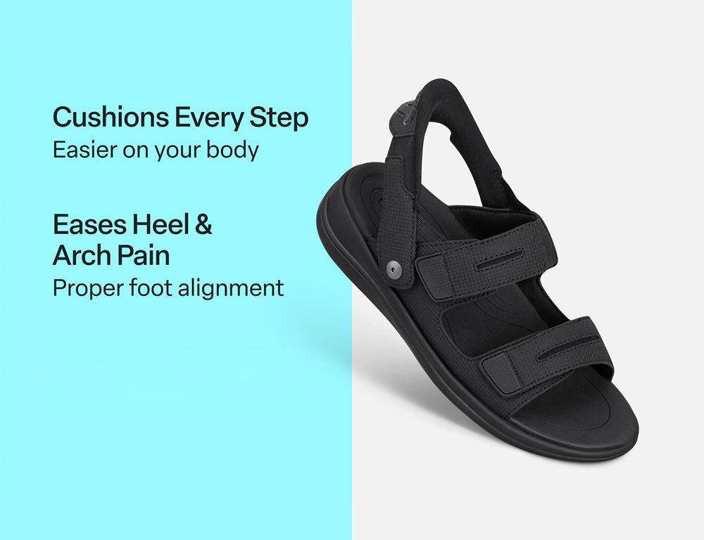 Calypso Hands-Free Black Womens Sandals