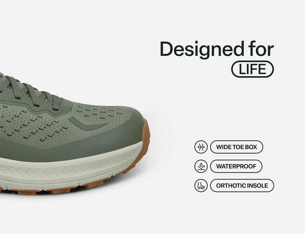 Expedition Waterproof Low Hands-Free Green Mens Hiking Shoes