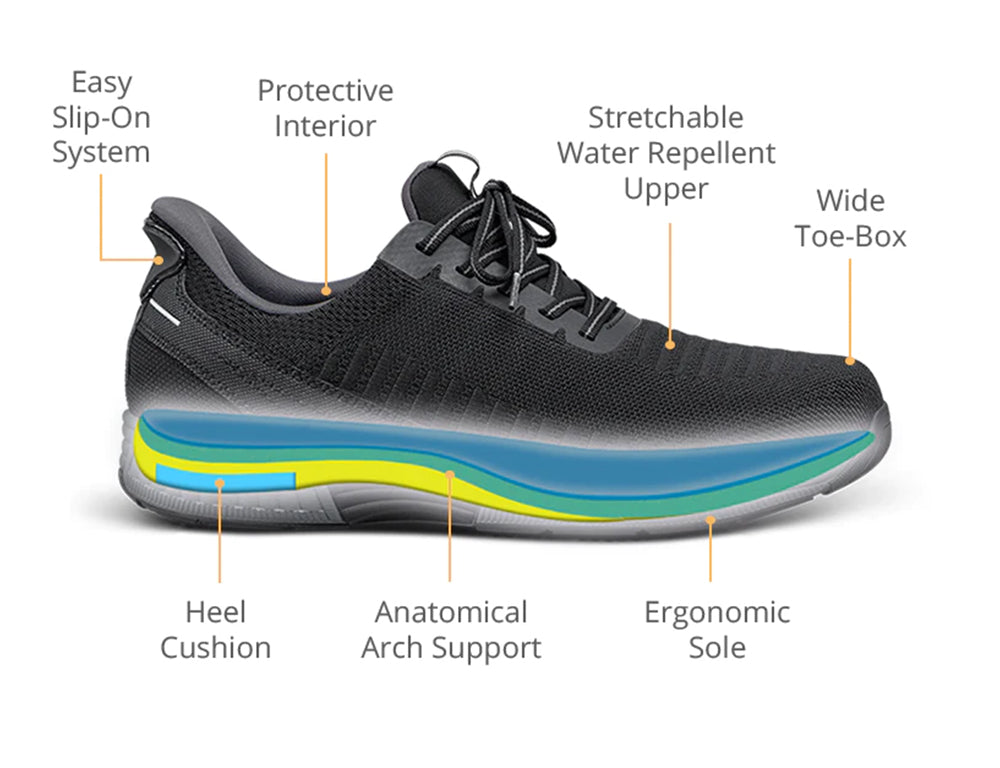 Yari Hands-Free Black Mens Stretch Trainers