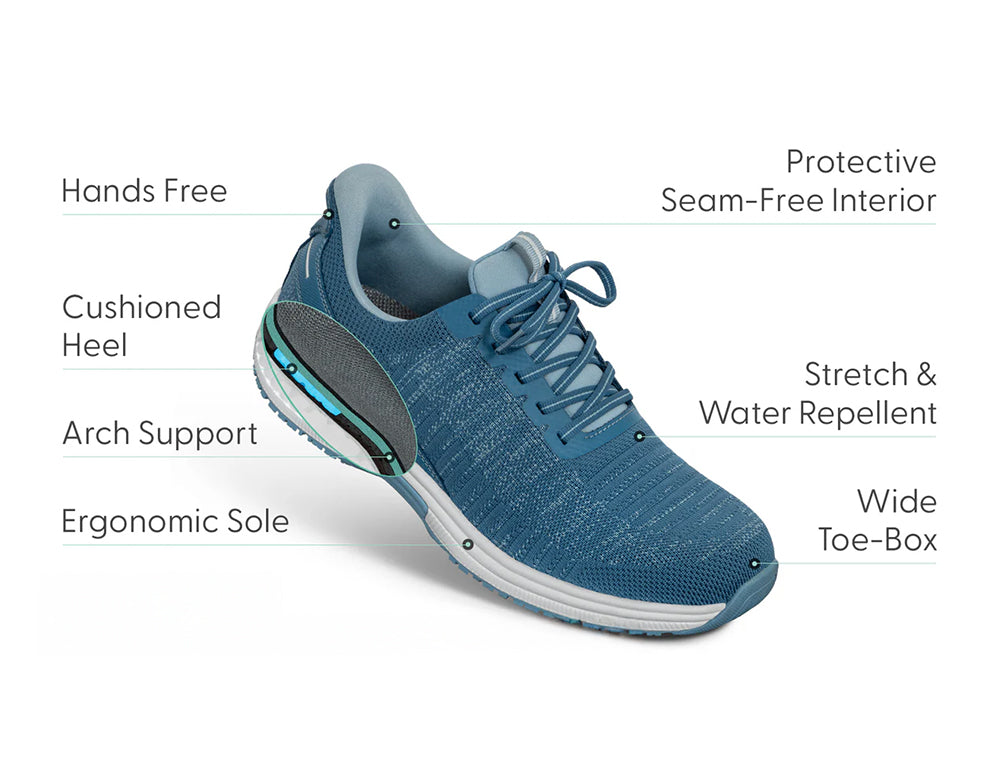 Yari Hands-Free Blue Mens Stretch Trainers