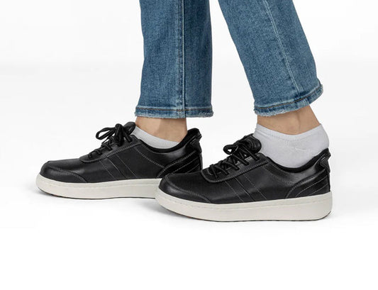 Wander Hands-Free Black Womens Leather Trainers