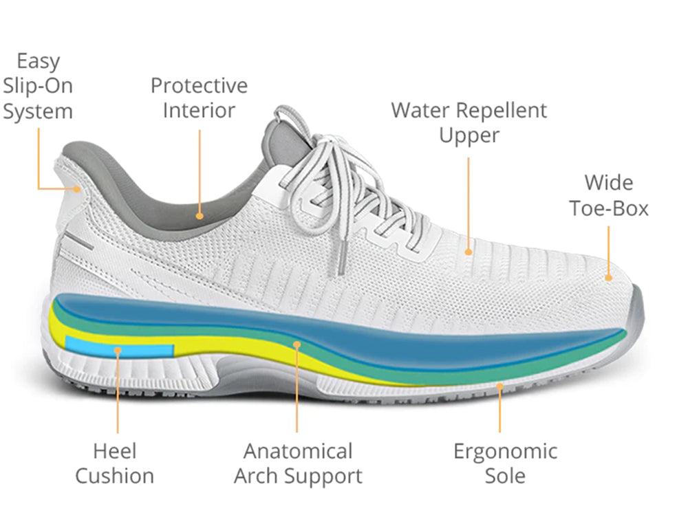 Yari Hands-Free White Mens Stretch Trainers