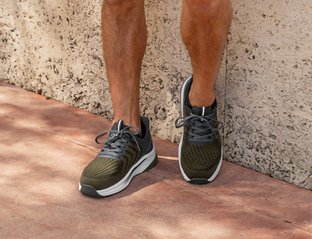 Tilos Hands-Free Olive Mens Stretch Trainers